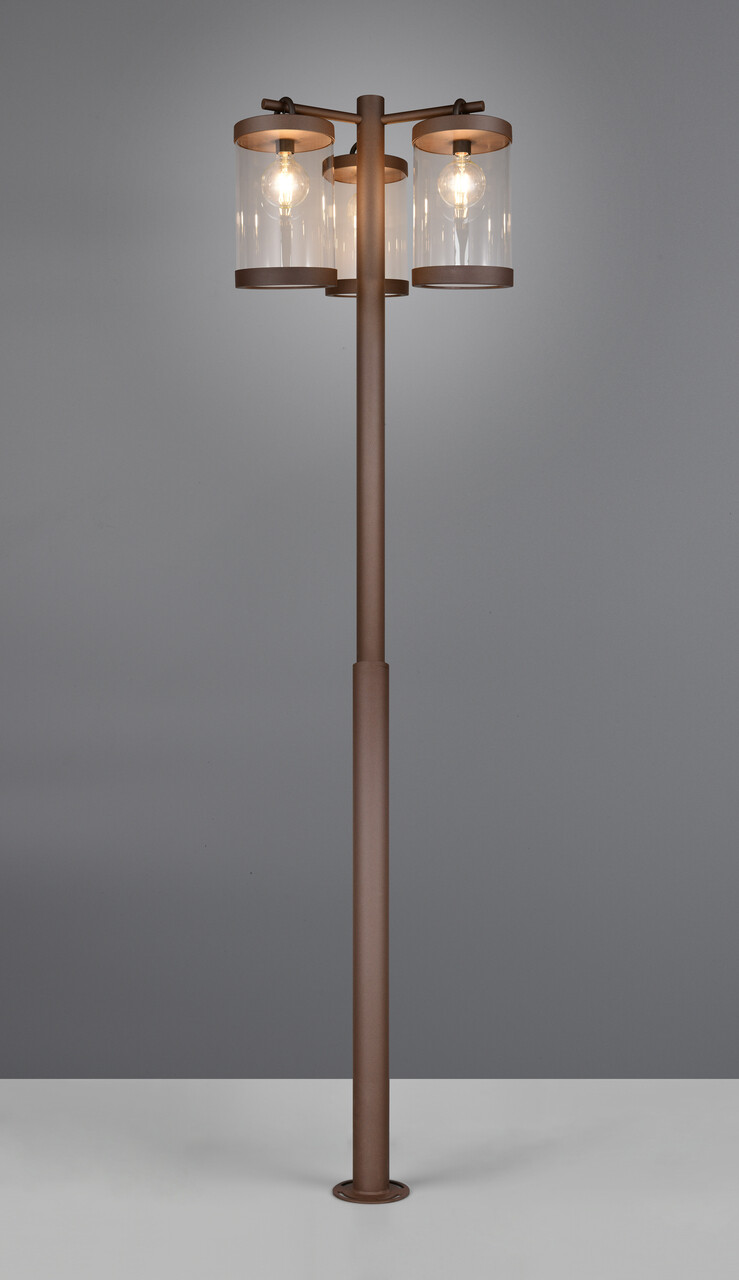 Lampadar de exterior Sambesi, TRIO, 51x240 cm, 28W, 3x E27, aluminiu, ruginiu - imagine 4